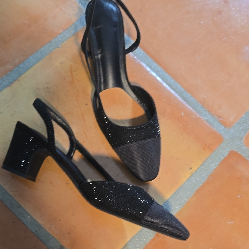 Source Unknown Black Sparkle Heels